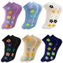 Anjetan Marguerite Soquette Femme Coton Chaussette Basse Fantaisie Invisible Chaussette Sport 6 Paires