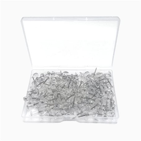 100 Pièces Punaises Transparentes