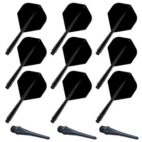 DMNQ 9 Pièces Intégré Fléchette Arbre & Vols 3 Pièces Pointe Plastique pour Flechette Tige Flechette Ailettes de Fléchettes avec