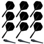 DMNQ 9 Pièces Intégré Fléchette Arbre & Vols 3 Pièces Pointe Plastique pour Flechette Tige Flechette Ailettes de Fléchettes avec