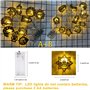 Décoration Ramadan 2025, Lot de 2 Ramadan Decoration Guirlandes Lumineuses Étoile Lune 2M 10 LED Guirlandes lumineuses Ramadan L