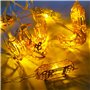 Décoration Ramadan 2025, Lot de 2 Ramadan Decoration Guirlandes Lumineuses Étoile Lune 2M 10 LED Guirlandes lumineuses Ramadan L