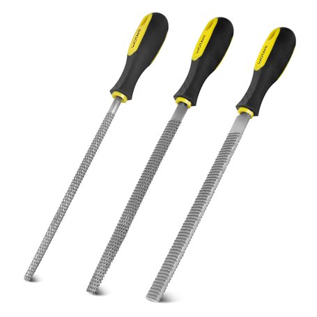 WOTAHI WTH003 Lot de 3 râpes à bois en acier au carbone T12 avec limes à dents grossières double face de 20