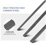 WOTAHI WTH003 Lot de 3 râpes à bois en acier au carbone T12 avec limes à dents grossières double face de 20,3 cm en forme ronde,