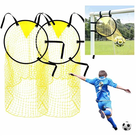 Lot de 2 filets de cibles d'angle de football - Facile à monter - Équipement d'entraînement de football pour enfants et adultes