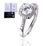 HALUKAKAH Bague Moissanite Femme D Couleur 1.0 ct Carré
