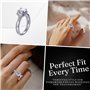 HALUKAKAH Bague Moissanite Femme D Couleur 1.0 ct Carré,Diamant de 1 Carat Cultivé en Laboratoire avec Certificat,Argent Sterlin