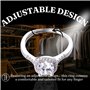 HALUKAKAH Bague Moissanite Femme D Couleur 1.0 ct Carré,Diamant de 1 Carat Cultivé en Laboratoire avec Certificat,Argent Sterlin