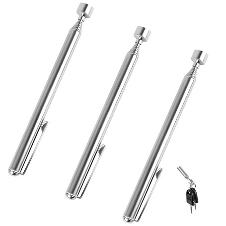 Outil de Ramassage Magnétique Télescopique 3 Pcs Outil de Ramassage Aimanté Flexible Bâton de Tige de Ramassage Rétractable avec