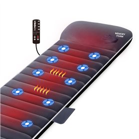 Snailax Tapis de Massage en Mousse à Mémoire avec Chaleur - Matelas Massant Chauffant et Vibration