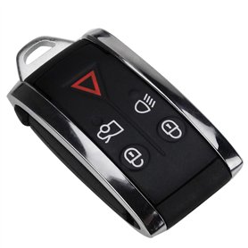 Coque de clé Intelligente à 5 Boutons avec Lame de clé Non coupée pour Jaguar XF XK XKR 2007 2008 2009 2010 2012 X-Type S-Type