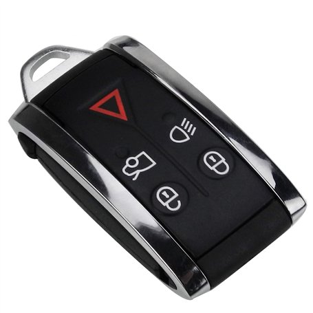 Coque de clé Intelligente à 5 Boutons avec Lame de clé Non coupée pour Jaguar XF XK XKR 2007 2008 2009 2010 2012 X-Type S-Type