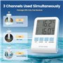 Thermomètre de piscine flottant sans fil IP67 étanche avec surveillance de l'humidité pour piscines, baignoires, bassins à poiss