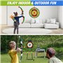 HYES 2 Pack Arc et Flèche Jouet pour Enfants, Kit de Tir à l'arc avec Lumières LED, Suction Cible Debout, 29'' Dart Board et Cib