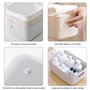 Bgfuni Lot de 4 Panier de Rangement en Plastique Blanc avec Anse pour Placards Empilables, Cuisine, Chambre, Salle de Bain, Bure