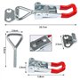 Mnixy Gh-4001 Lot de 12 pinces à bascule en métal avec verrouillage à capuchon 100 kg