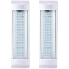 READY Lot de 2 barres lumineuses LED de 28 cm pour intérieur de voiture - 10 W - 72 LED - Lumière blanche - Avec interrupteur -