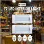 READY Lot de 2 barres lumineuses LED de 28 cm pour intérieur de voiture - 10 W - 72 LED - Lumière blanche - Avec interrupteur - 