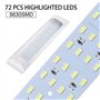 READY Lot de 2 barres lumineuses LED de 28 cm pour intérieur de voiture - 10 W - 72 LED - Lumière blanche - Avec interrupteur - 