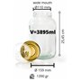 myFERMENTS Bocaux en Verre Avec Couvercle - Grand Mason Jar de 4.25 l- Bouteille à Large Goulot pour Infuser de Gros Morceaux de