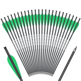 REAWOW Boulons d'arbalète flèches Carbone Flèches d'arbalète Carbone 20" Mixte Carbone Flèche 24PCS 8