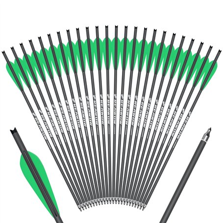 REAWOW Boulons d'arbalète flèches Carbone Flèches d'arbalète Carbone 20" Mixte Carbone Flèche 24PCS 8