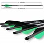 REAWOW Boulons d'arbalète flèches Carbone Flèches d'arbalète Carbone 20" Mixte Carbone Flèche 24PCS 8,8 mm pour la Chasse à l'ar