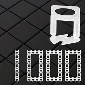Lot de 1000 entretoises de nivellement de carrelage de taille moyenne – Système de nivellement de carrelage antirouille pour ins