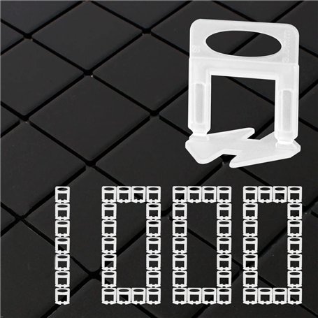 Lot de 1000 entretoises de nivellement de carrelage de taille moyenne – Système de nivellement de carrelage antirouille pour ins