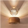 Boule de Cristal avec veilleuse de Nuit Boîte à Musique avec Socle en Bois pour projecteur à Del pour