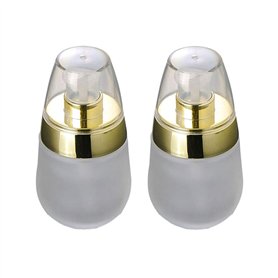 Lot de 2 flacons en verre vides rechargeables avec pompe pour cosmétique 30 ml