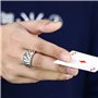 Liitata Lot de 4 bagues vintage punk pour poker - Bague gothique ouverte - Bague de cheville pour homme et femme - Cœurs et arge