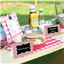 Lot de 24 cartons de table pour décoration de fête de barbecue, cartes de tente, tableau noir à carreaux avec marqueur, étiquett