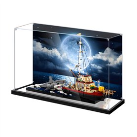 Présentoir en acrylique pour figurines Lego 21350 pour bateau Ja-ws Or-ca - Étanche à la poussière - Boîte transparente (sans mo