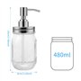 juehu Ensemble de 2 distributeurs de Savon en Verre Transparent Distributeur Savon Mousse avec Pompe en Acier Inoxydable antirou