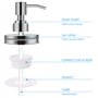 juehu Ensemble de 2 distributeurs de Savon en Verre Transparent Distributeur Savon Mousse avec Pompe en Acier Inoxydable antirou