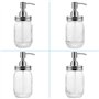 juehu Ensemble de 2 distributeurs de Savon en Verre Transparent Distributeur Savon Mousse avec Pompe en Acier Inoxydable antirou