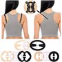 Bretelles de Soutien-Gorge,6 Antidérapant Bra Straps Elastic Réglable Attache Soutien Gorge +9 Boucles Dos Nageur pour Femmes So