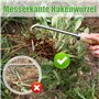 Désherbeur manuel en acier inoxydable, outil de désherbage pour le jardin, désherbeur de racines avec manche en bois, désherbeur