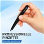 YISCOKO Lot de 2 pinces à épiler professionnelles en acier inoxydable pour poils du visage - Noir