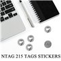 POFIBO 60 Pièces Autocollant D'éTiquette Nfc, éTiquettes Nfc Ntag 215, Autocollant De Puce Programmable De 504 Octets Pour Tous 
