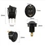 HUAREW Interrupteur d'éclairage LED rond bleu KCD1-8 12V 20A Interrupteur à bascule étanche pour véhicules marins et divers Inte