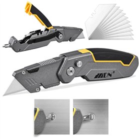 HAMOCOD Cutter Professionnel – Cutter Pliant avec 2+10 Lames SK5
