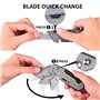 HAMOCOD Cutter Professionnel – Cutter Pliant avec 2+10 Lames SK5, Tournevis Cruciforme et Plat, Idéal pour Couper Tapis, Tissu, 