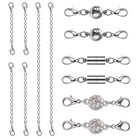 Fermoirs Magnétiques et Chaîne d'Extension Fermoirs de Homard Rallonge de Chaîne pour DIY Collier Bracelet Fabrication de Bijoux