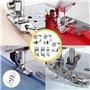 DERJDISF Pied de Biche - Kit de 6 Pieds d'Ourlet, Machine a Coudre Brothe, Pieds de Couture avec Règle à Mesurer, Idéal pour Les