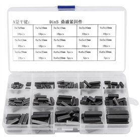 Akozon Keys Set 140 pcs Round Ended Plume Clé Parallèle Arbre D'entraînement 8mm 10mm 12mm 16mm 20mm 25mm 30mm