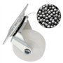 CHUEHKAK Lot de 16 roulettes pivotantes sans frein - 40 mm - Avec vis et tournevis - Pour meubles, caisses à outils - Blanc