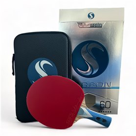 futurespin Raquette de tennis de table en carbone avec housse