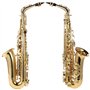 COMETX Saxophone Alto en Mib - Instrument de Musique en Laiton Laqué Or - Type de Clé 802 - Outil à Vent Avec Brosse de Nettoyag
